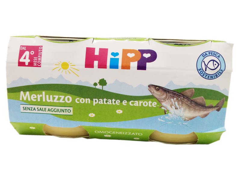 HIPP OMOGENEIZZATO MERLUZZO CAROTE PATATE 2X80 G