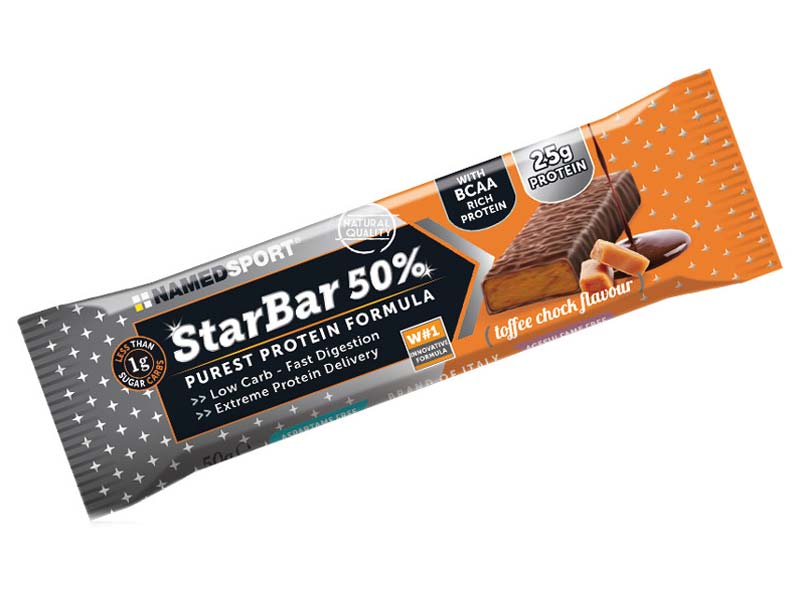 NAMED SPORT STAR BAR 50% TOFFEE CHOCK FLAVOUR 50 G
